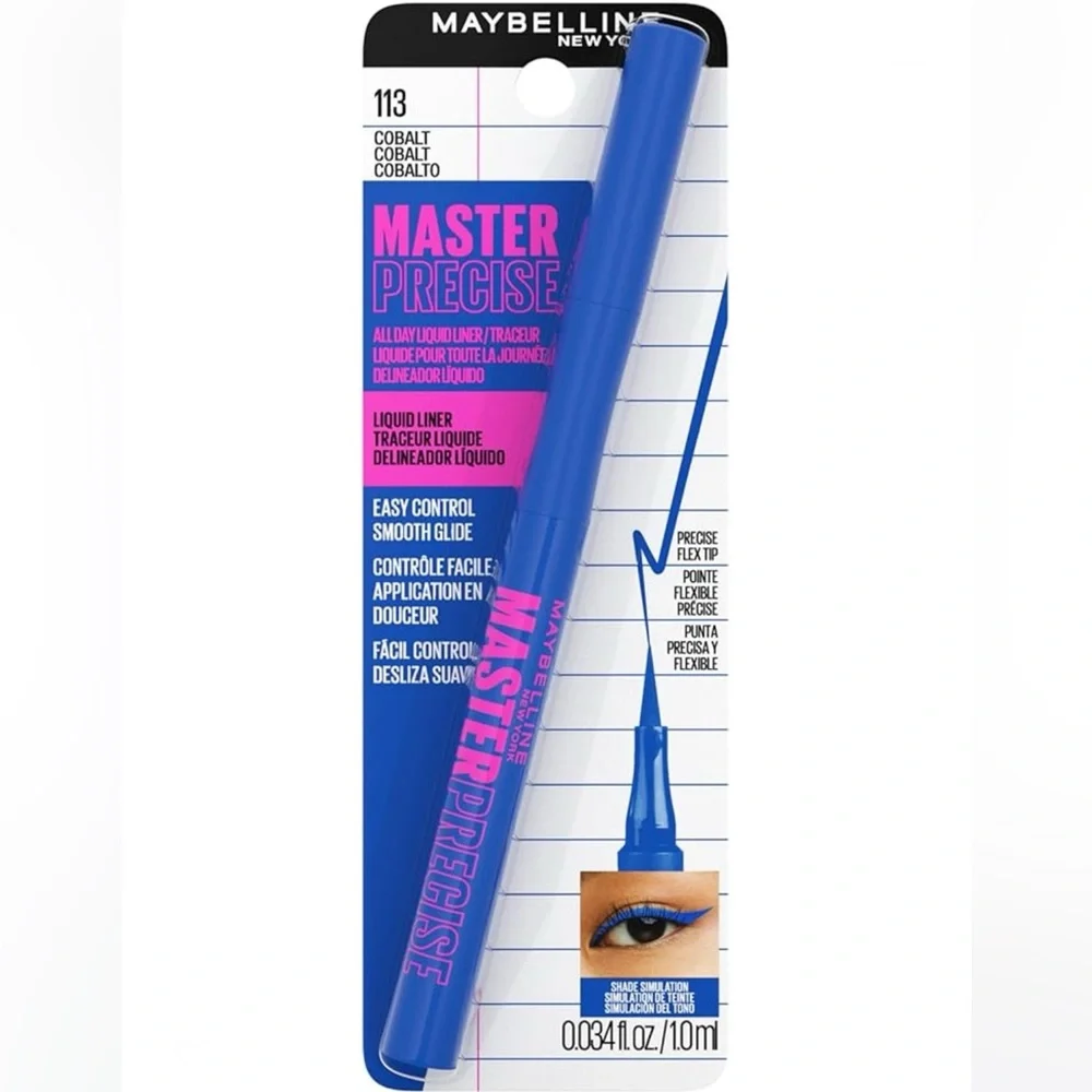 🆕 MAYBELLINE Master Precise All Day Liquid Eyeliner, Waterproof 113 Cobalt Blue